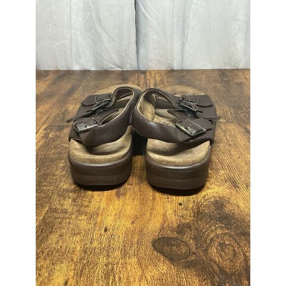 Men's SAS Bravo Heel Strap Sandal Brown Leather Buckle Size 11 - Picture 4 of 9